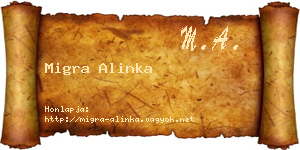 Migra Alinka névjegykártya